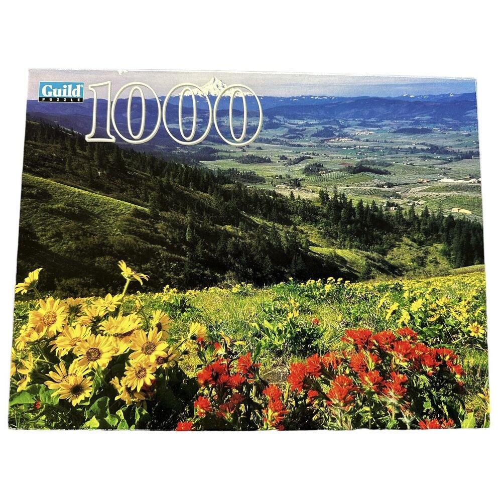 Guild 1,000 Piece Puzzle‎ - Flowers Over Hood River Valley, OR